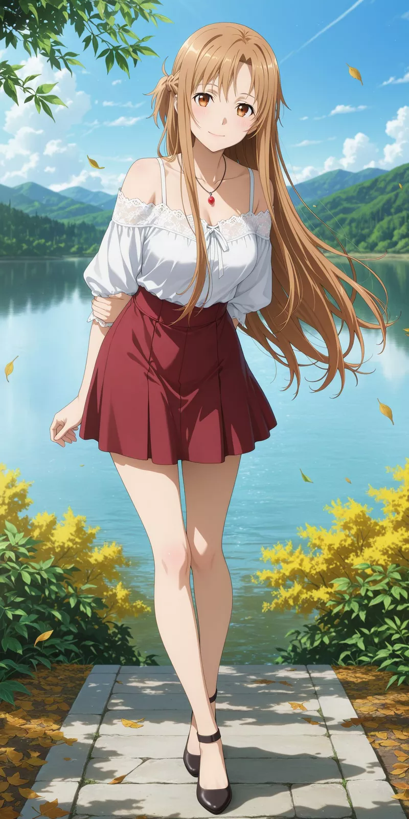 Hình Nền Asuna Yuuki Tạo Dáng Cùng Thanh Kiếm