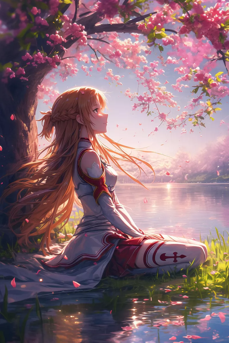 Hình Nền Asuna Yuuki Với Mái Tóc Dài Xinh Đẹp
