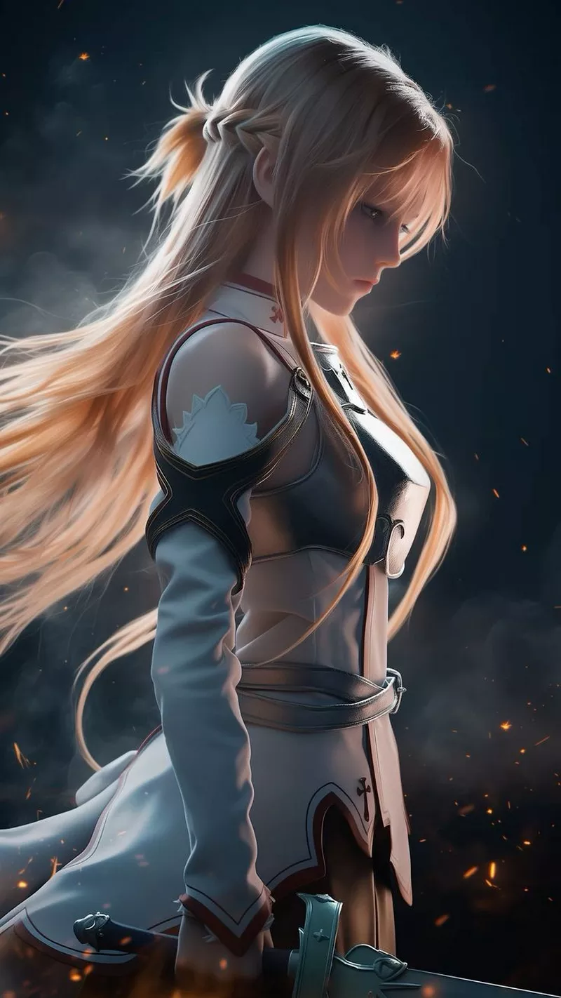 Hình Nền Asuna Yuuki Với Nụ Cười Dịu Dàng