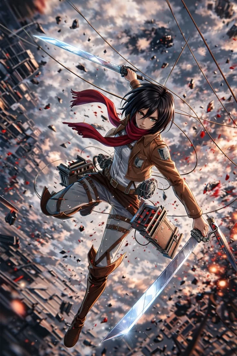 Hình Nền Mikasa Ackerman Với Hiệu Ứng Ánh Sáng Hình Nền Mikasa Ackerman Với Hiệu Ứng Ánh Sáng