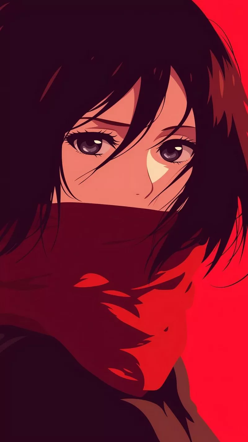 Hình Nền Mikasa Ackerman Với Khăn Choàng Đỏ Hình Nền Mikasa Ackerman Với Khăn Choàng Đỏ
