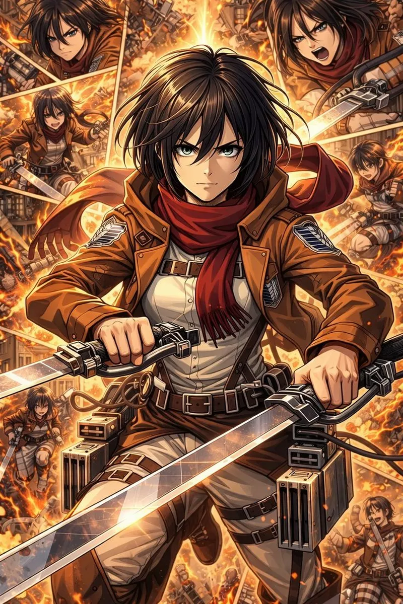 Hình Nền Mikasa Ackerman Với Thiết Bị Cơ Động 3D Hình Nền Mikasa Ackerman Với Thiết Bị Cơ Động 3D