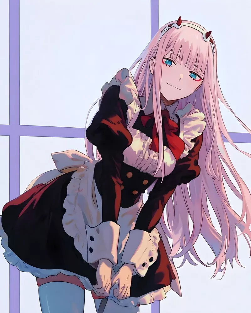 Hình Nền Zero Two Bên Những Cánh Hoa