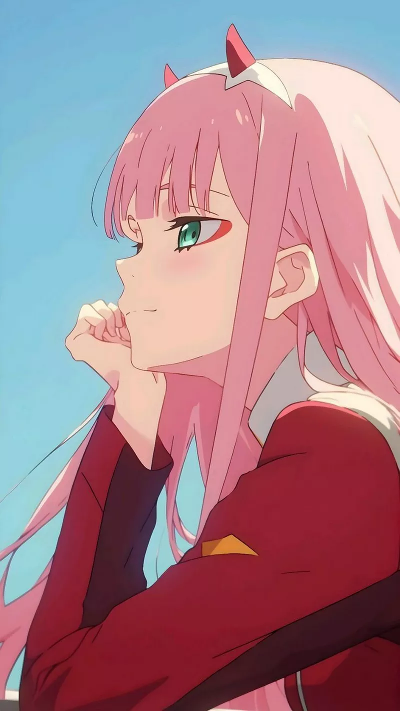 Hình Nền Zero Two Tông Màu Hồng Đỏ