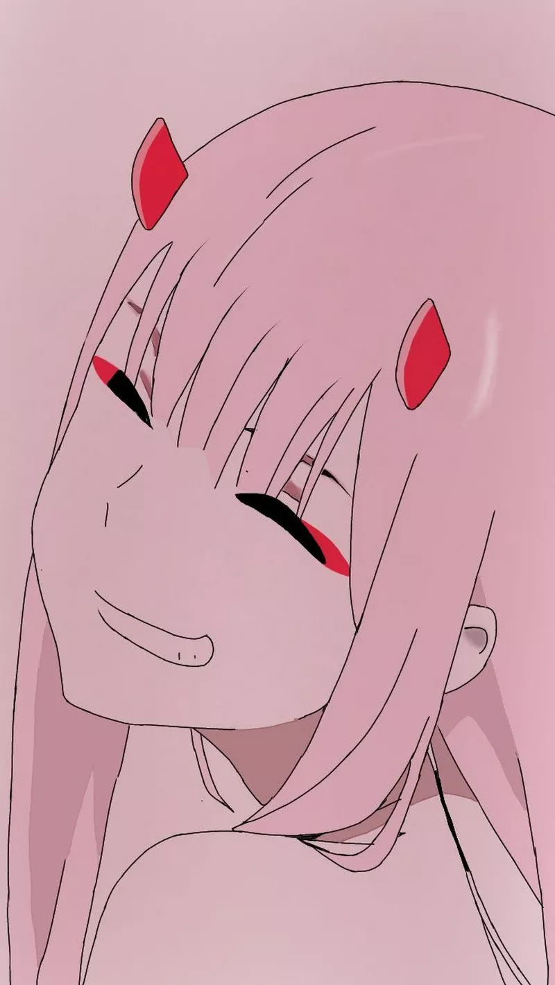 Hình Nền Zero Two Với Đôi Sừng Đỏ Cá Tính