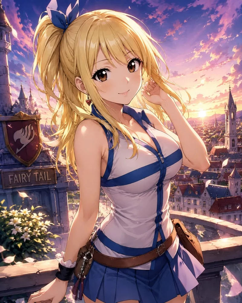 Lucy Heartfilia Tạo Dáng Bên Khung Cảnh Fantasy Lucy Heartfilia Tạo Dáng Bên Khung Cảnh Fantasy