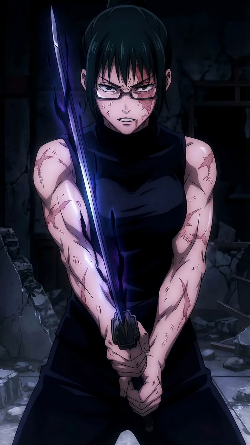 Maki Zenin Tạo Dáng Trong Khung Cảnh Anime Ấn Tượng Maki Zenin Tạo Dáng Trong Khung Cảnh Anime Ấn Tượng