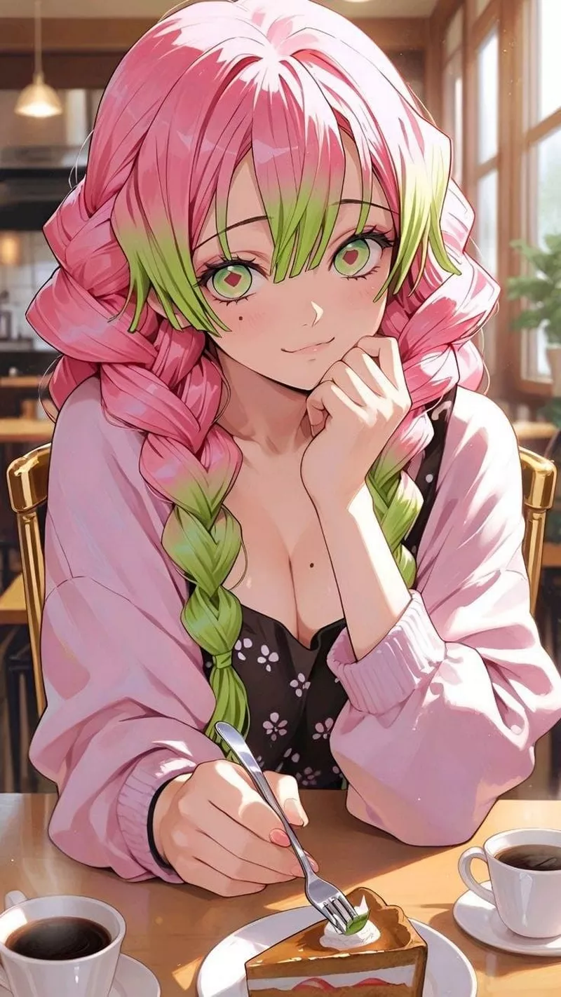 Mitsuri Kanroji Tạo Dáng Trong Khung Cảnh Anime Đẹp Mắt Mitsuri Kanroji Tạo Dáng Trong Khung Cảnh Anime Đẹp Mắt