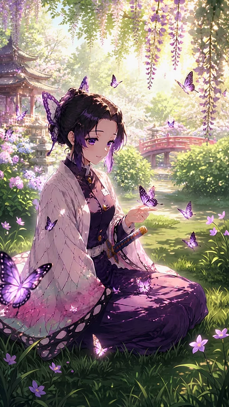 Shinobu Kocho Tạo Dáng Trong Khung Cảnh Anime Đẹp Mắt Shinobu Kocho Tạo Dáng Trong Khung Cảnh Anime Đẹp Mắt