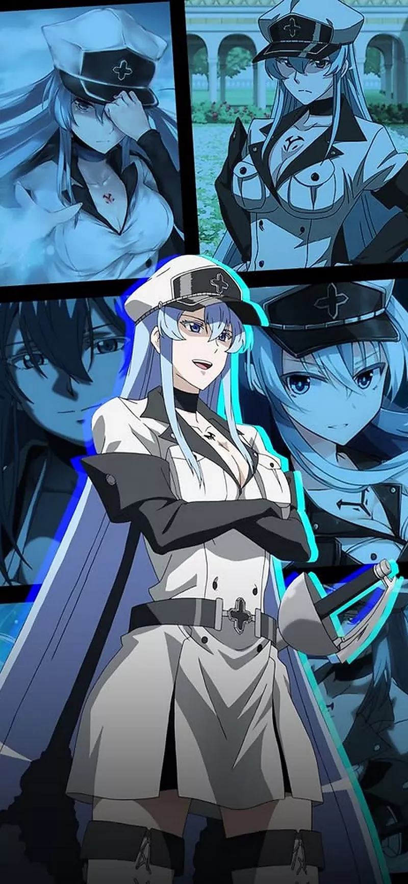 Hình Nền Esdeath Với Ánh Sáng Xanh Lạnh Đầy Huyền Ảo