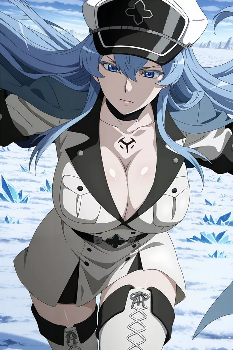 Hình Nền Esdeath Với Phong Cách Chiến Binh Anime