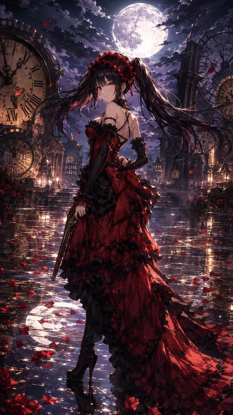 Hình Nền Kurumi Tokisaki Cùng Bối Cảnh Thành Phố Huyền Ảo Hình Nền Kurumi Tokisaki Cùng Bối Cảnh Thành Phố Huyền Ảo