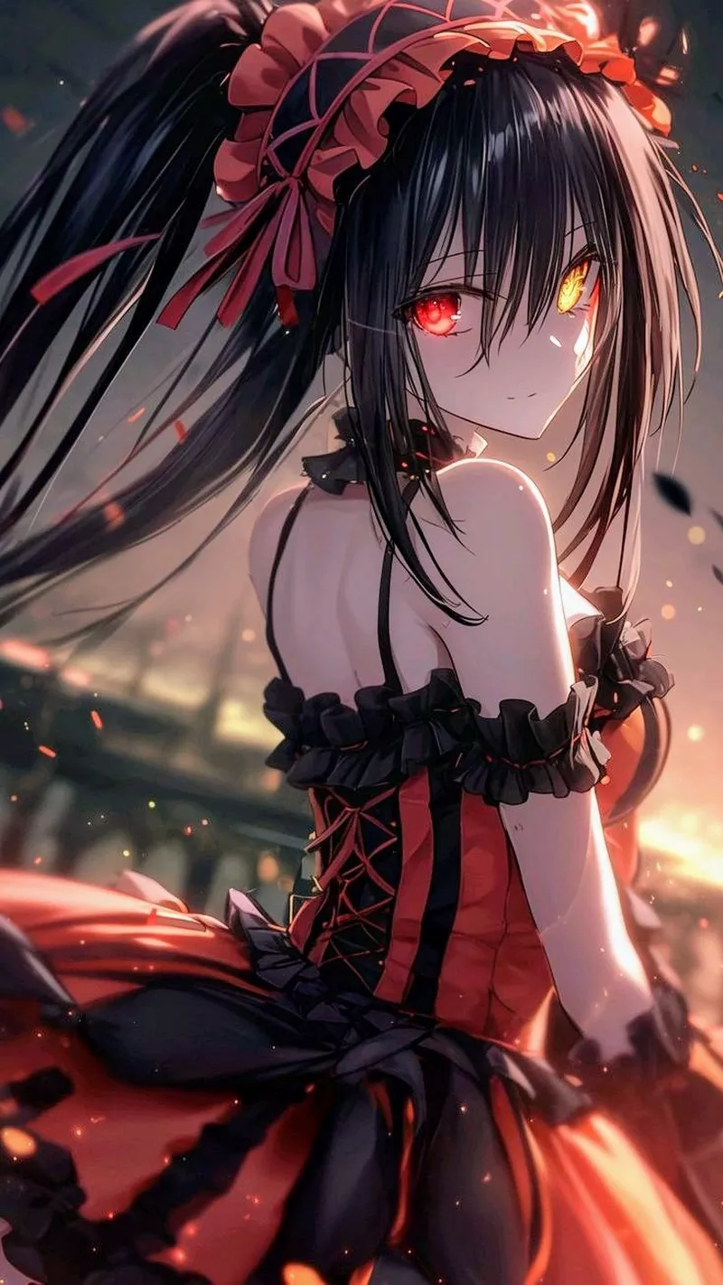 Hình Nền Kurumi Tokisaki Cùng Mái Tóc Đen Đỏ Đặc Trưng Hình Nền Kurumi Tokisaki Cùng Mái Tóc Đen Đỏ Đặc Trưng