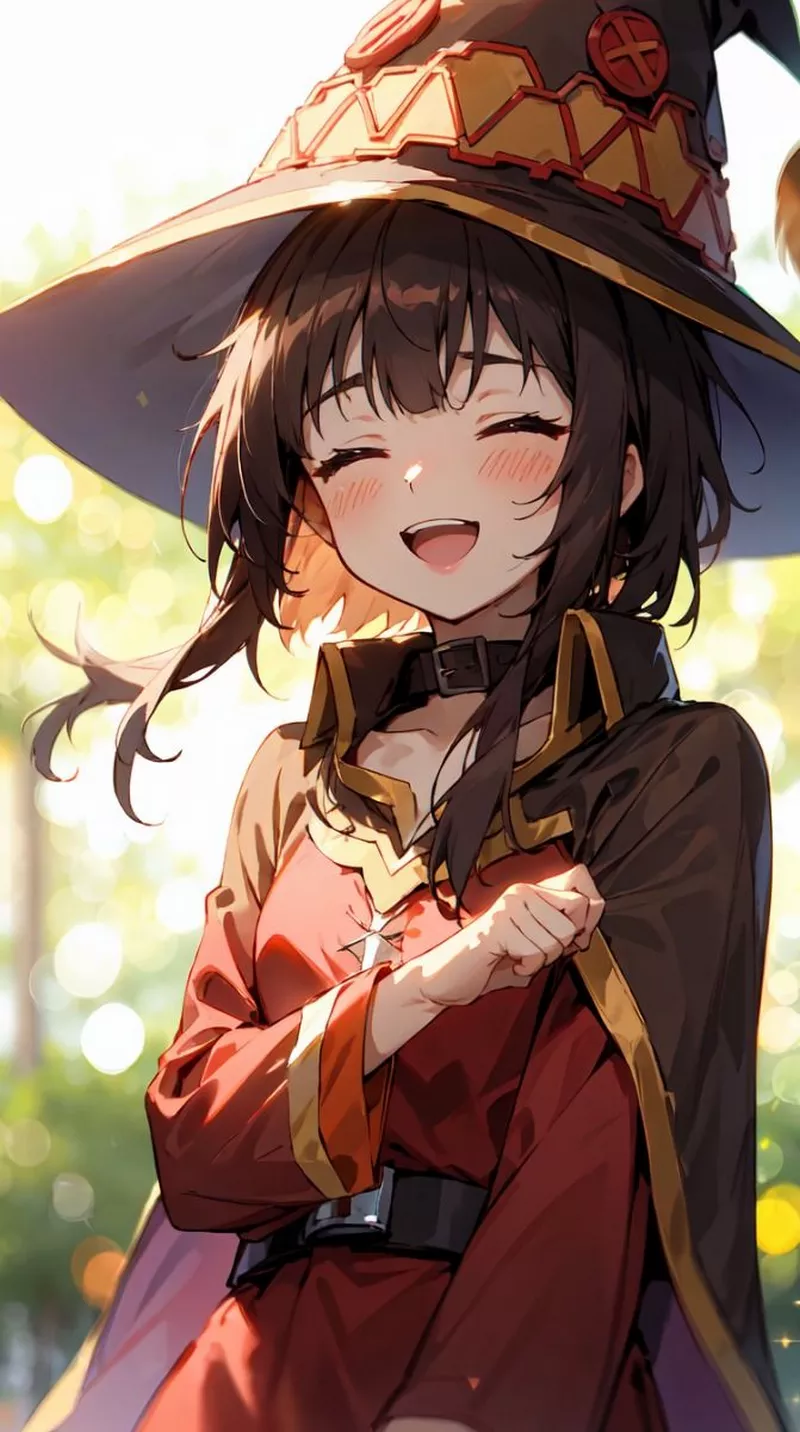 Hình Nền Megumin Cùng Khung Cảnh Anime Huyền Ảo