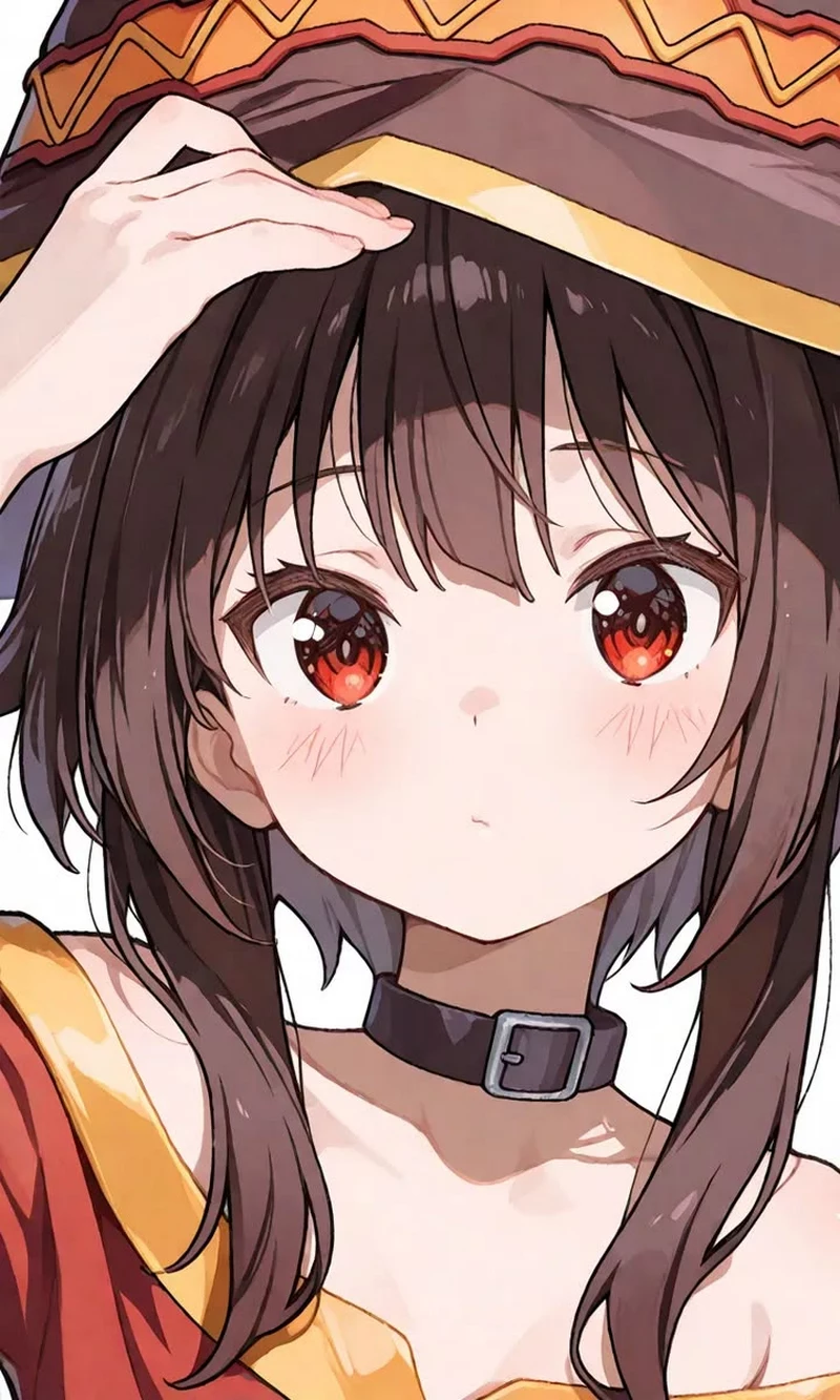 Hình Nền Megumin Với Biểu Cảm Ngây Thơ Và Tinh Nghịch