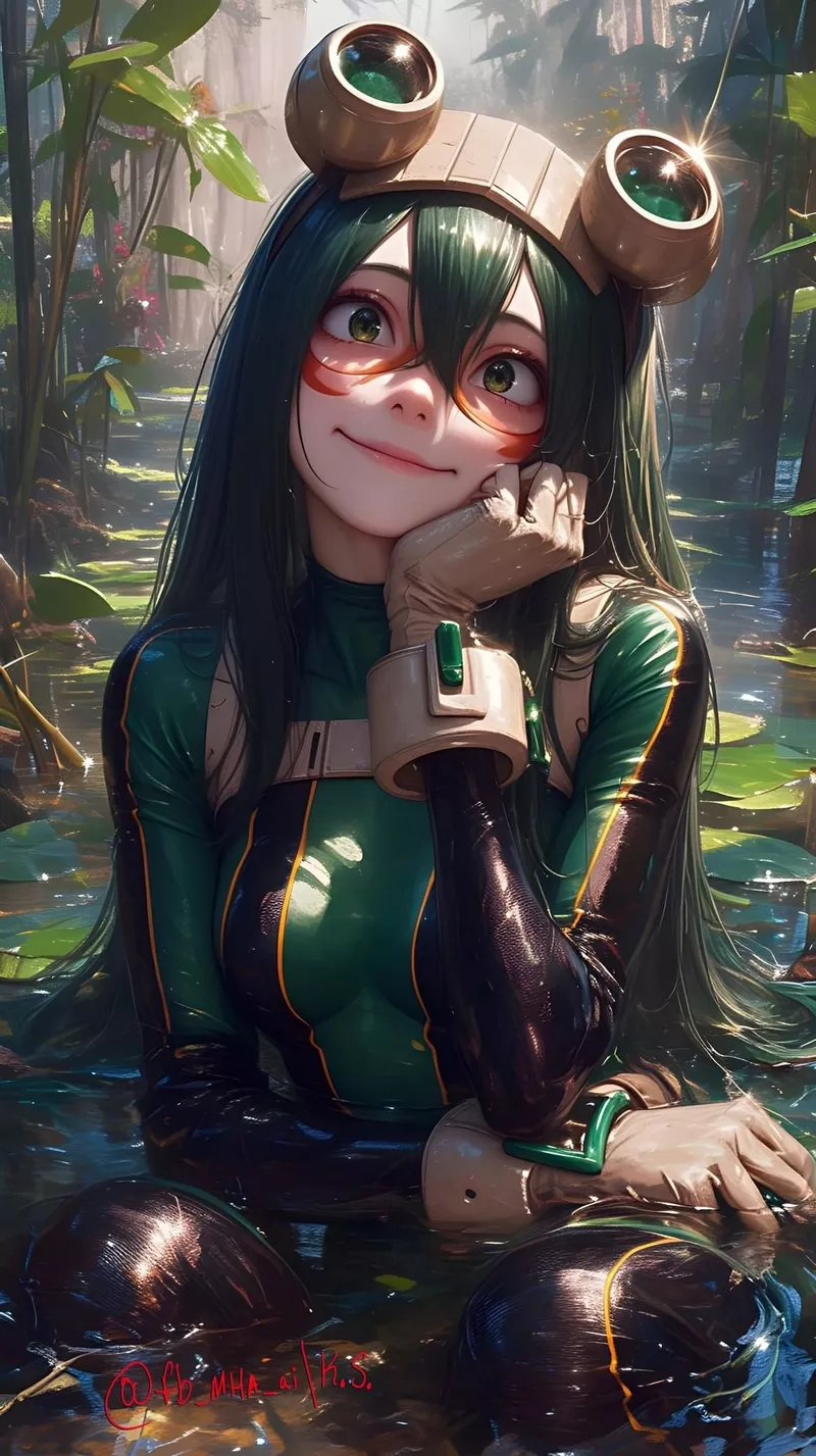 Hình Nền Tsuyu Asui Tạo Dáng Trong Không Gian Anime Hình Nền Tsuyu Asui Tạo Dáng Trong Không Gian Anime