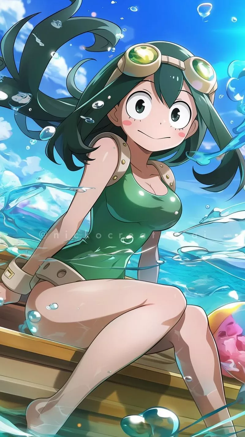 Hình Nền Tsuyu Asui Với Tông Màu Xanh Đặc Trưng Hình Nền Tsuyu Asui Với Tông Màu Xanh Đặc Trưng